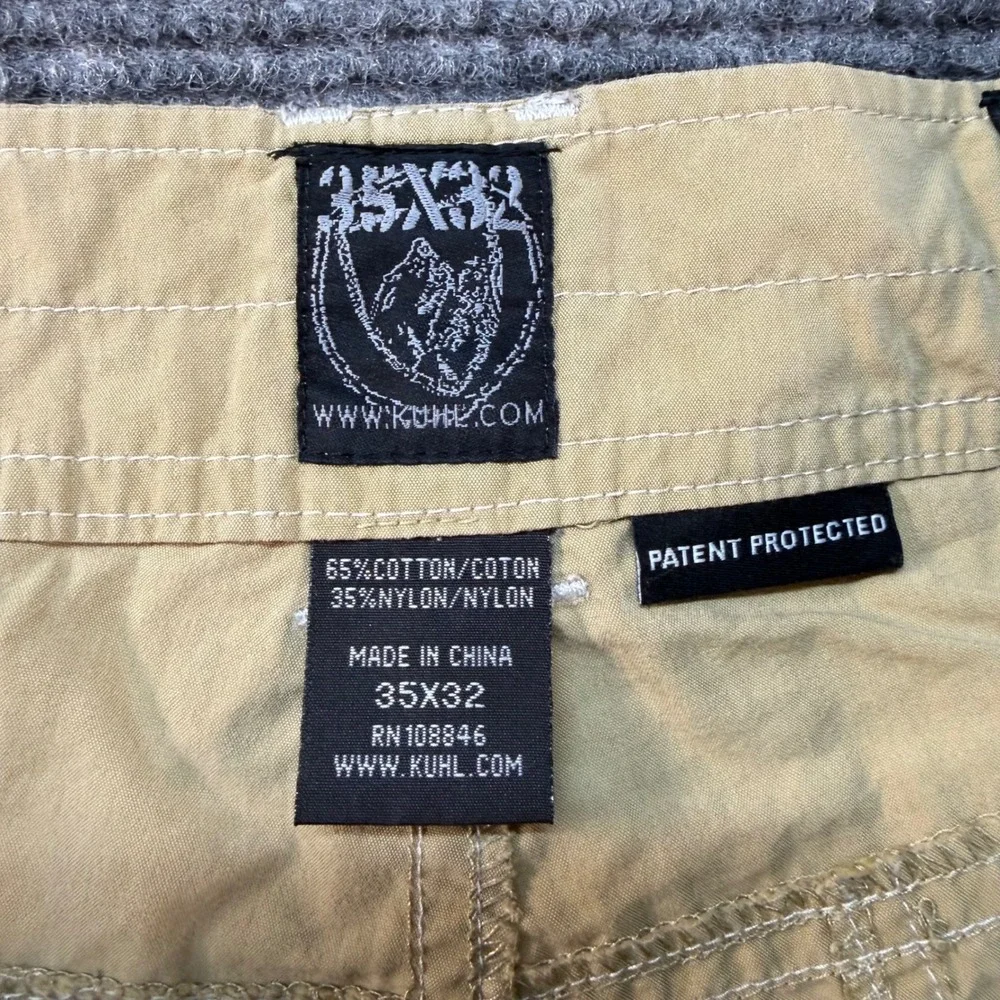 Kuhl Rydr Pants Mens 35x32(30)Tan Khaki Cotton Nylon Hiking Outdoor Work Trouser